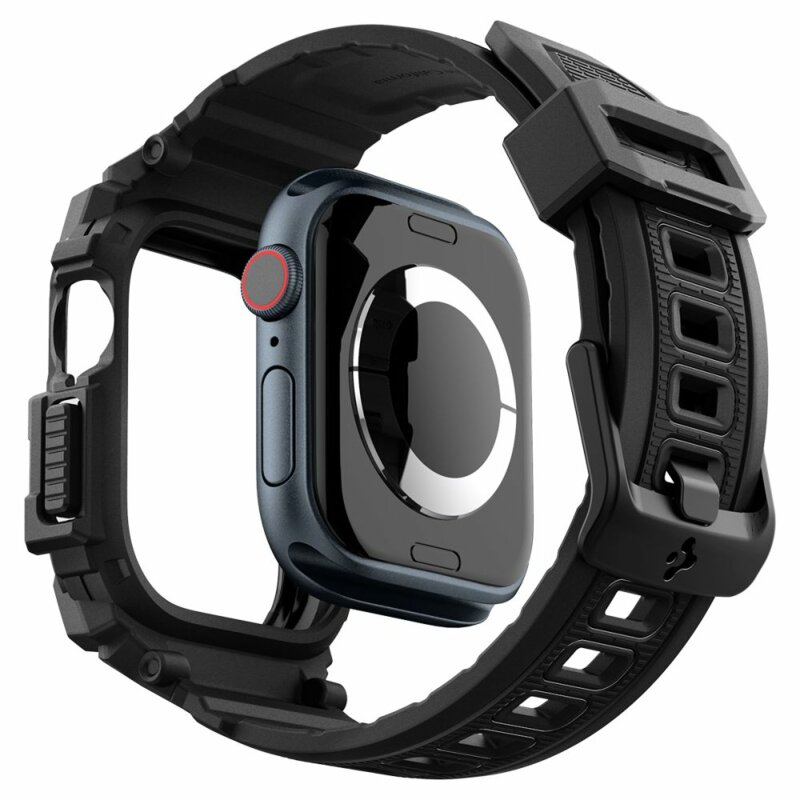 [Pachet husa + curea] Apple Watch 10 42mm Spigen Rugged Armor Pro, negru