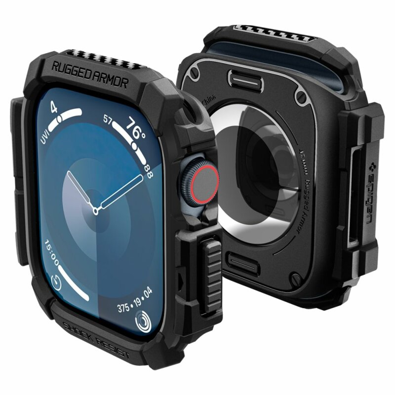Husa Apple Watch 10 42mm Spigen Rugged Armor, negru