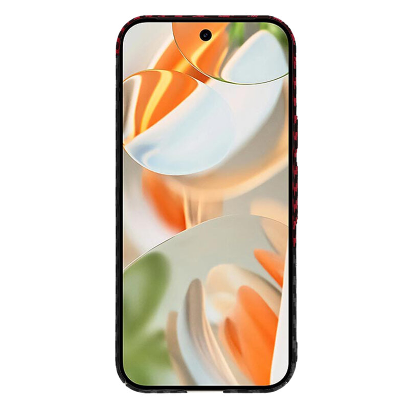 Husa Google Pixel 9 Pro Techsuit Carbonite FiberShell, rosu inchis