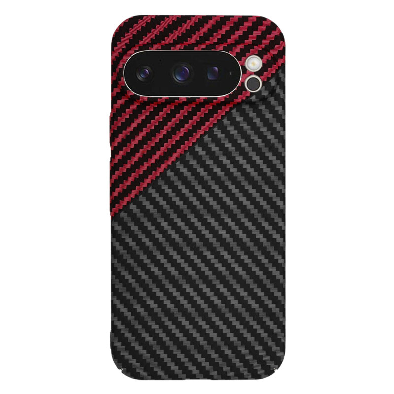 Husa Google Pixel 9 Pro Techsuit Carbonite FiberShell, rosu inchis