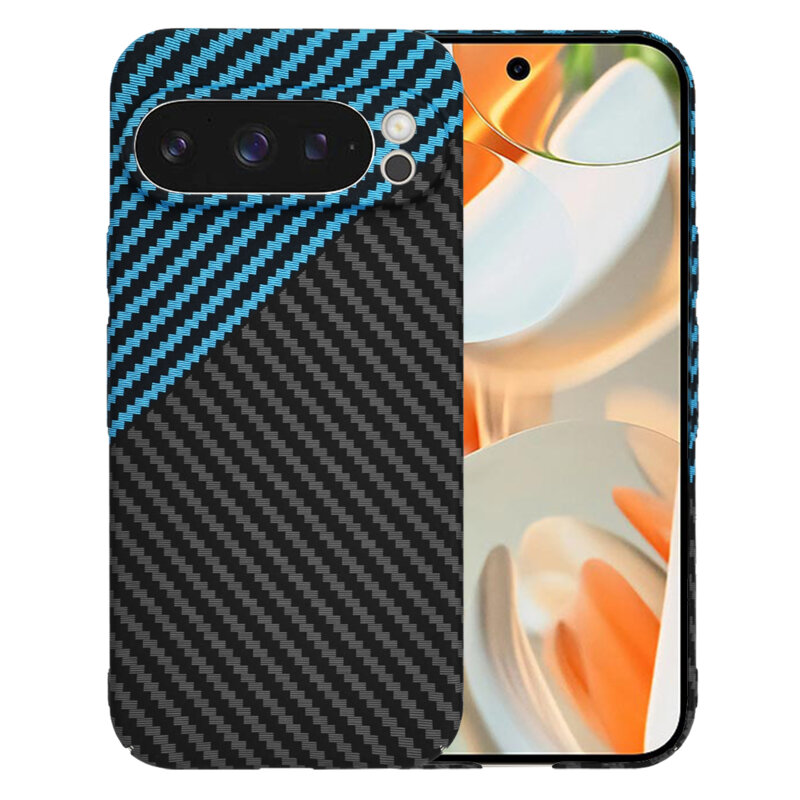 Husa Google Pixel 9 Pro Techsuit Carbonite FiberShell, bleu