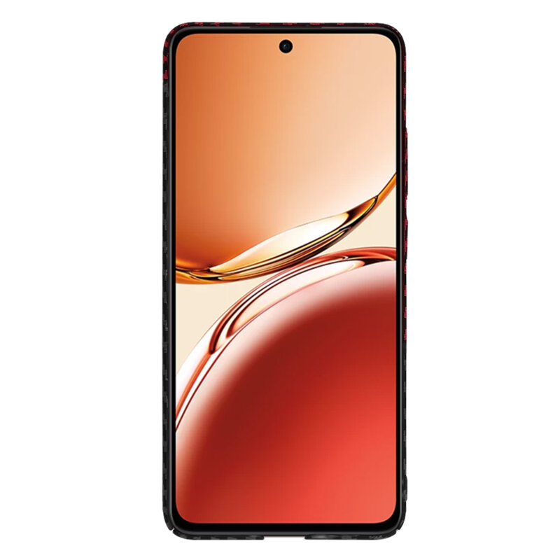 Husa Oppo Reno12 F 5G Techsuit Carbonite FiberShell, rosu inchis