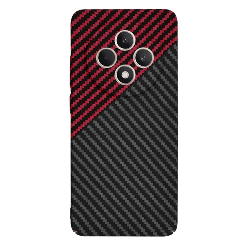 Husa Oppo Reno12 F 5G Techsuit Carbonite FiberShell, rosu inchis