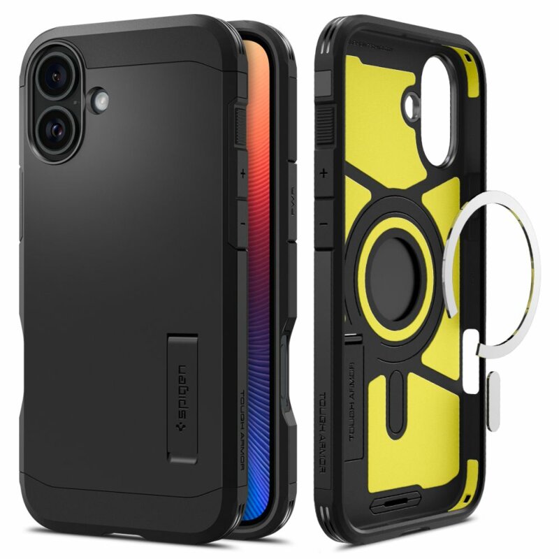 Husa iPhone 16 Spigen Tough Armor MagSafe, negru