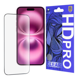 Folie sticla iPhone 16 Plus Lito HD Pro Clear, negru