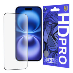 Folie sticla iPhone 16 Lito HD Pro Clear, negru
