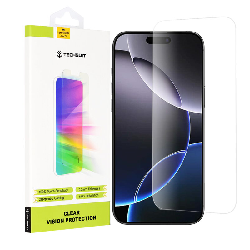 Folie sticla iPhone 16 Pro Max Techsuit Clear Vision Glass, transparenta