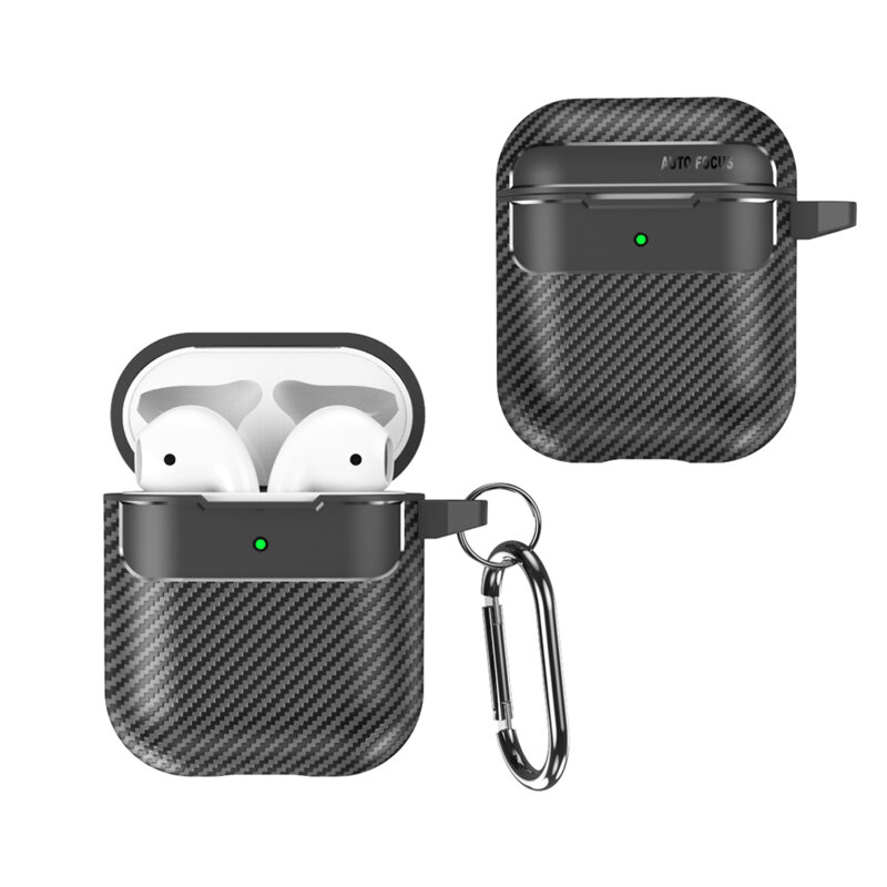 Husa AirPods 1 Techsuit CarbonFiber, negru