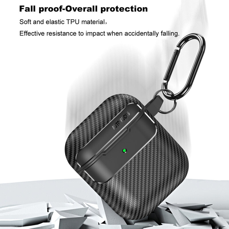 Husa AirPods 2 Techsuit CarbonFiber, negru