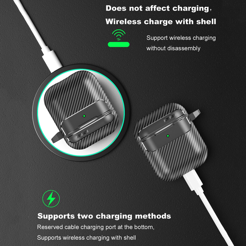 Husa AirPods 2 Techsuit CarbonFiber, negru