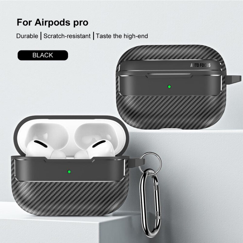 Husa AirPods Pro 1 Techsuit CarbonFiber, negru