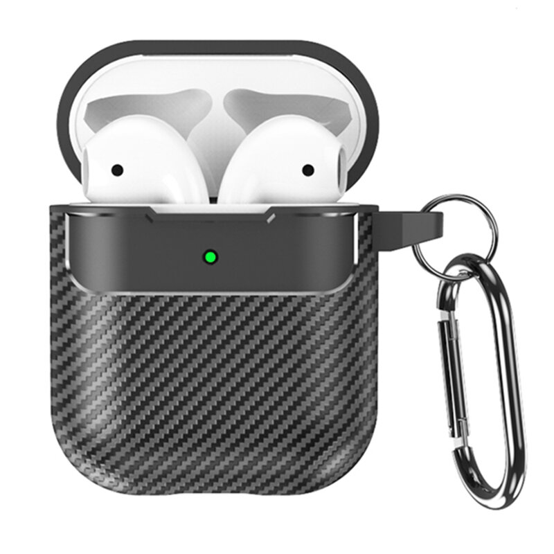 Husa AirPods 2 Techsuit CarbonFiber, negru