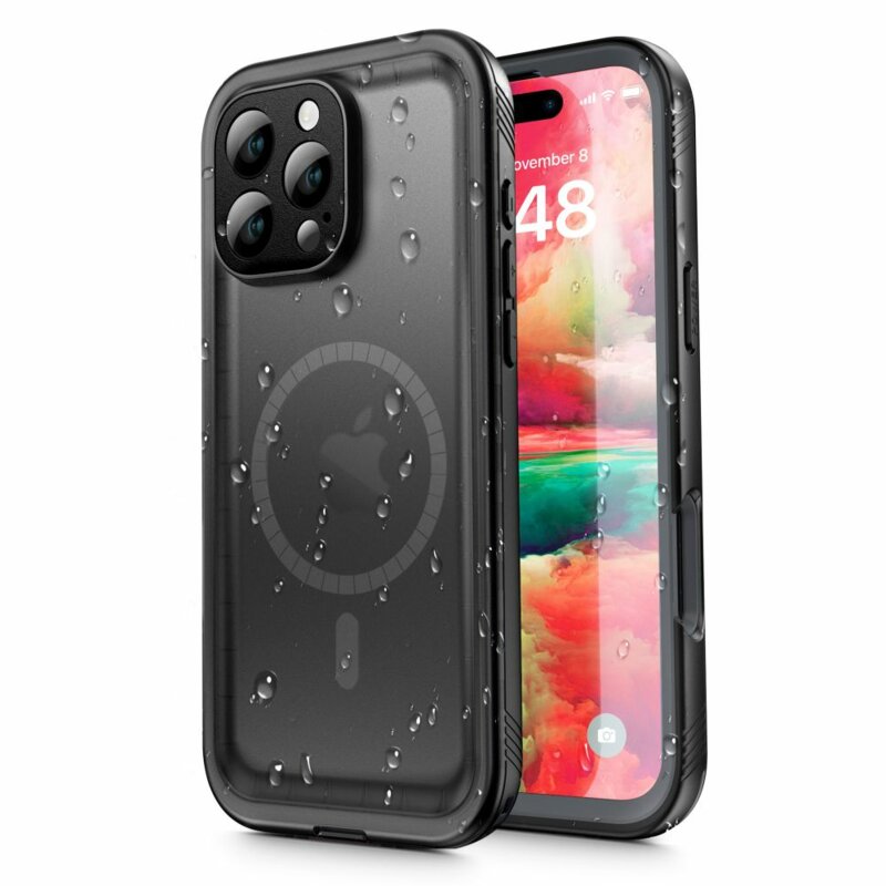 Husa impermeabila iPhone 16 Pro ShellBox Waterproof IP68, negru