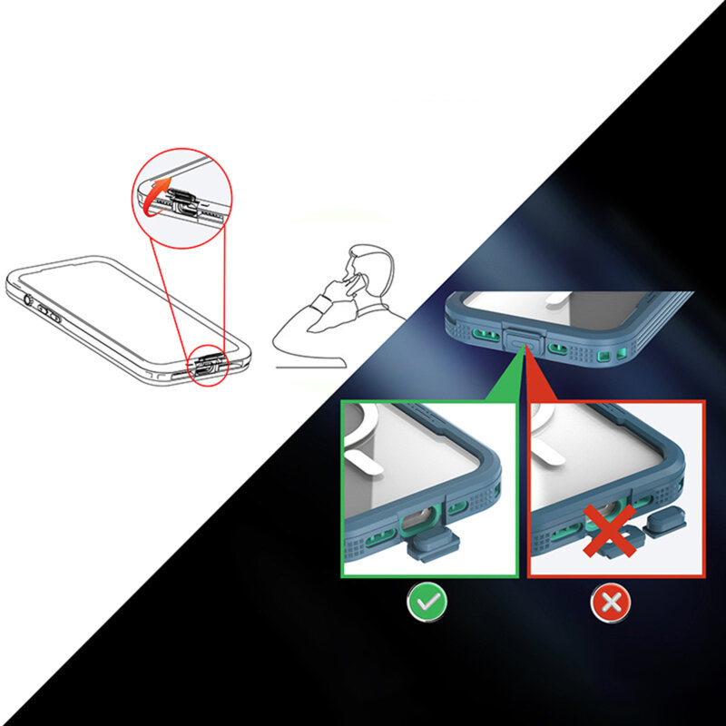 Husa impermeabila iPhone 16 Pro Max ShellBox Waterproof IP68, negru