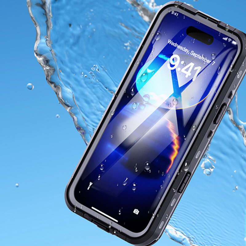 Husa impermeabila iPhone 16 Pro ShellBox Waterproof IP68, negru