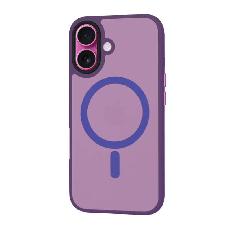 Husa iPhone 16 Plus Techsuit HaloFrost MagSafe Series, mov inchis