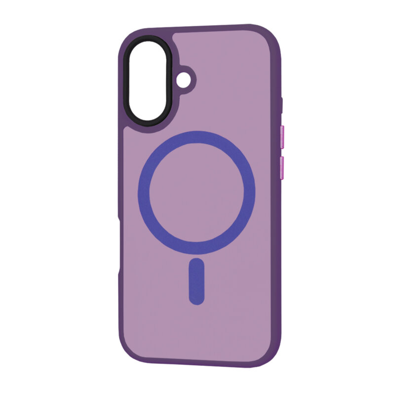 Husa iPhone 16 Plus Techsuit HaloFrost MagSafe Series, mov inchis