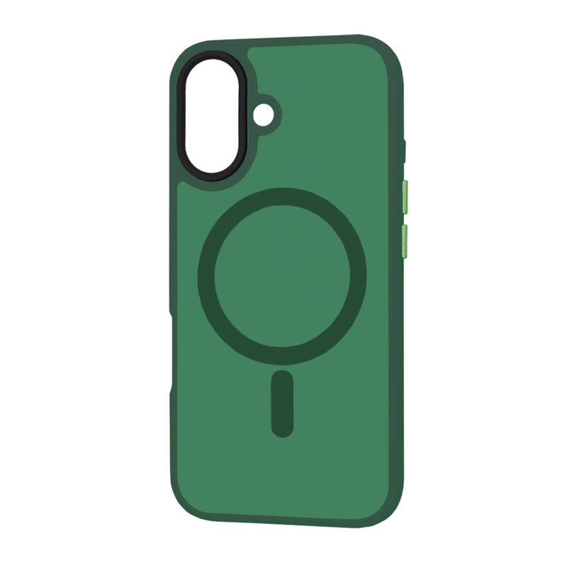 Husa iPhone 16 Plus Techsuit HaloFrost MagSafe Series, verde inchis