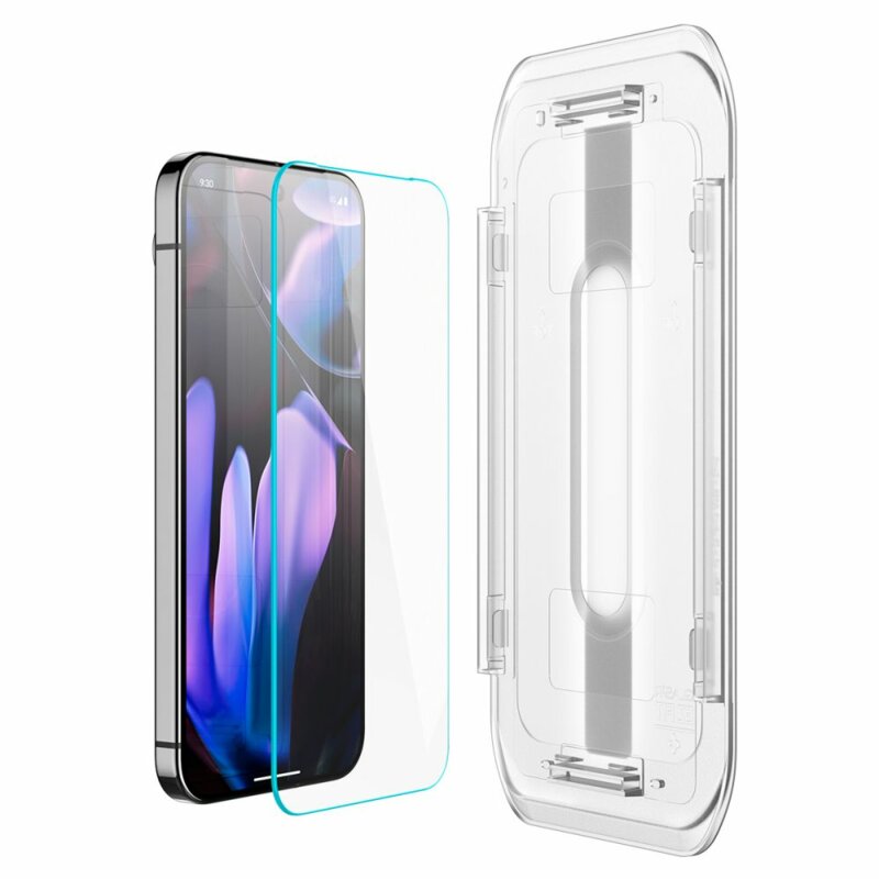 [Pachet 2x] Folie Google Pixel 9 Pro Spigen Glas.tR EZ Fit, transparenta