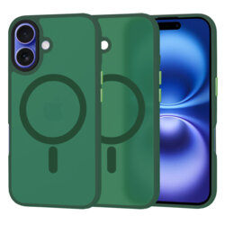 Husa iPhone 16 Techsuit HaloFrost MagSafe Series, verde inchis