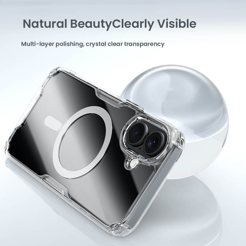 Husa iPhone 16 Nillkin Nature Pro MagSafe, albastru