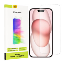 Folie sticla iPhone 16 Techsuit Clear Vision Glass, transparenta