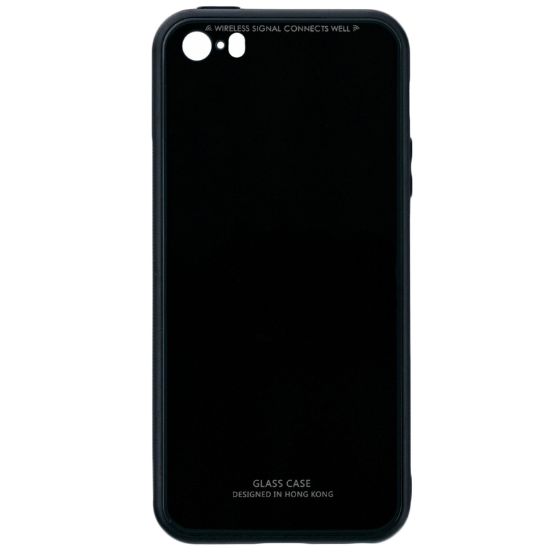 Husa iPhone SE, 5, 5S Glass Series - Negru