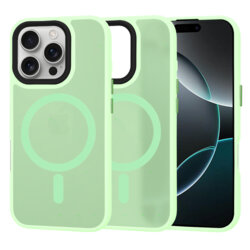 Husa iPhone 16 Pro Techsuit HaloFrost MagSafe Series, verde deschis