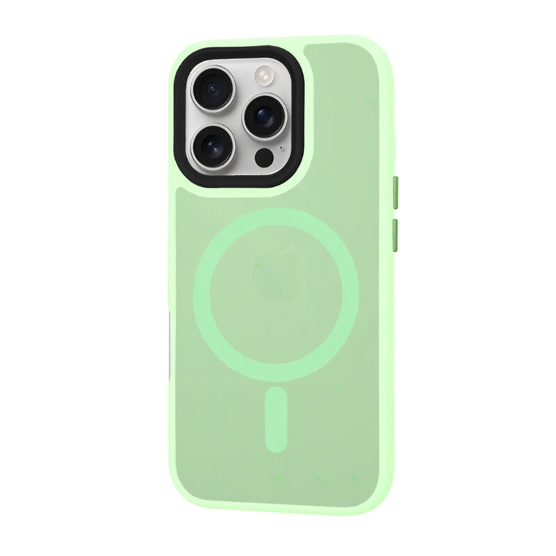 Husa iPhone 16 Pro Techsuit HaloFrost MagSafe Series, verde deschis