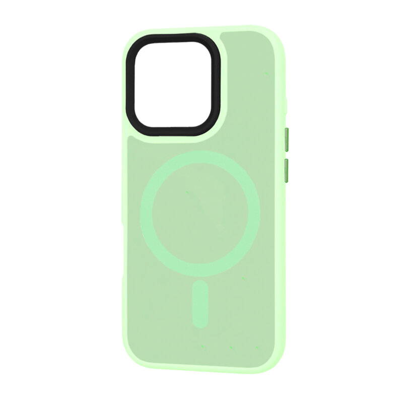 Husa iPhone 16 Pro Techsuit HaloFrost MagSafe Series, verde deschis