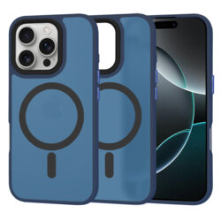 Husa iPhone 16 Pro Techsuit HaloFrost MagSafe Series, bleumarin