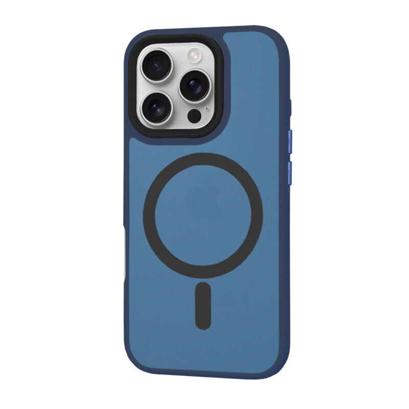 Husa iPhone 16 Pro Techsuit HaloFrost MagSafe Series, bleumarin