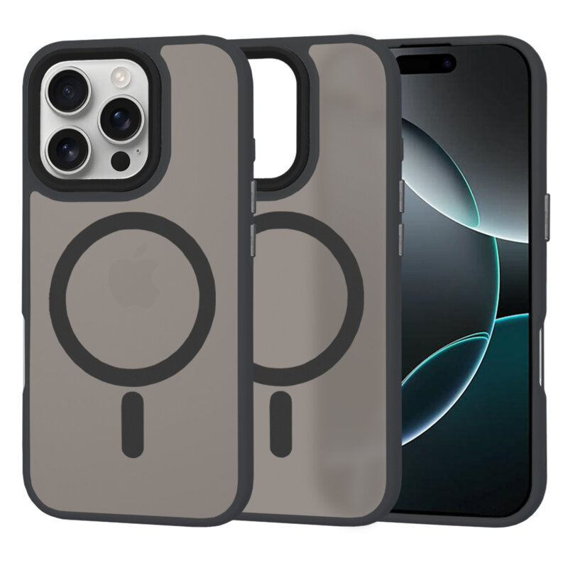 Husa iPhone 16 Pro Techsuit HaloFrost MagSafe Series, negru