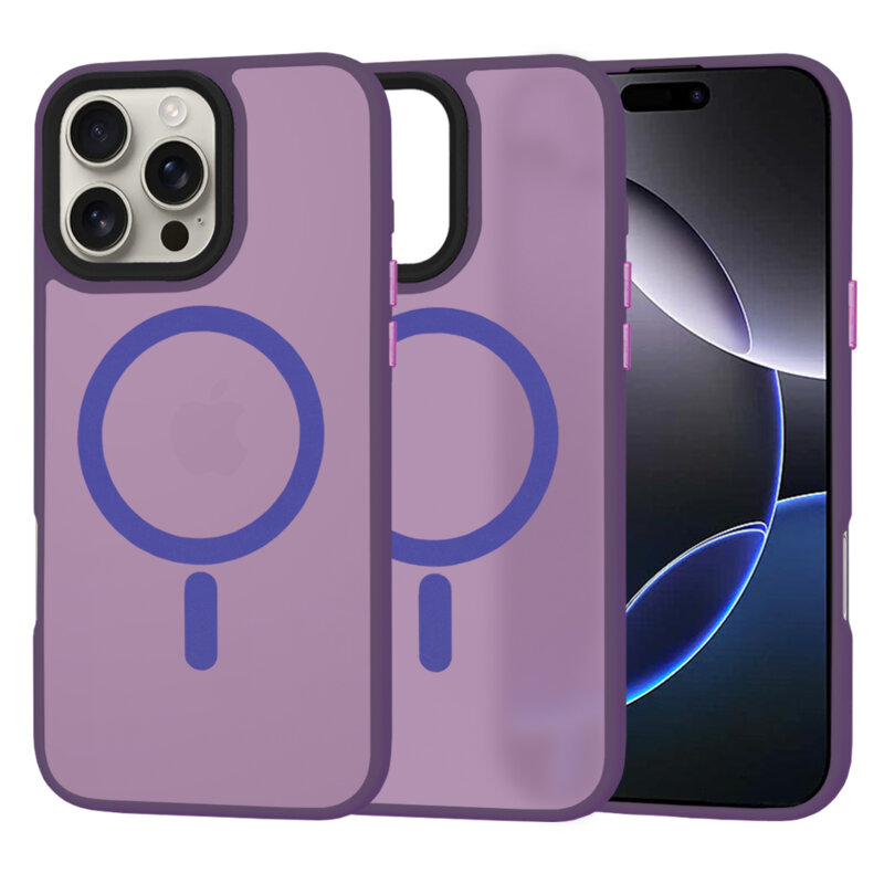 Husa iPhone 16 Pro Max Techsuit HaloFrost MagSafe Series, mov inchis