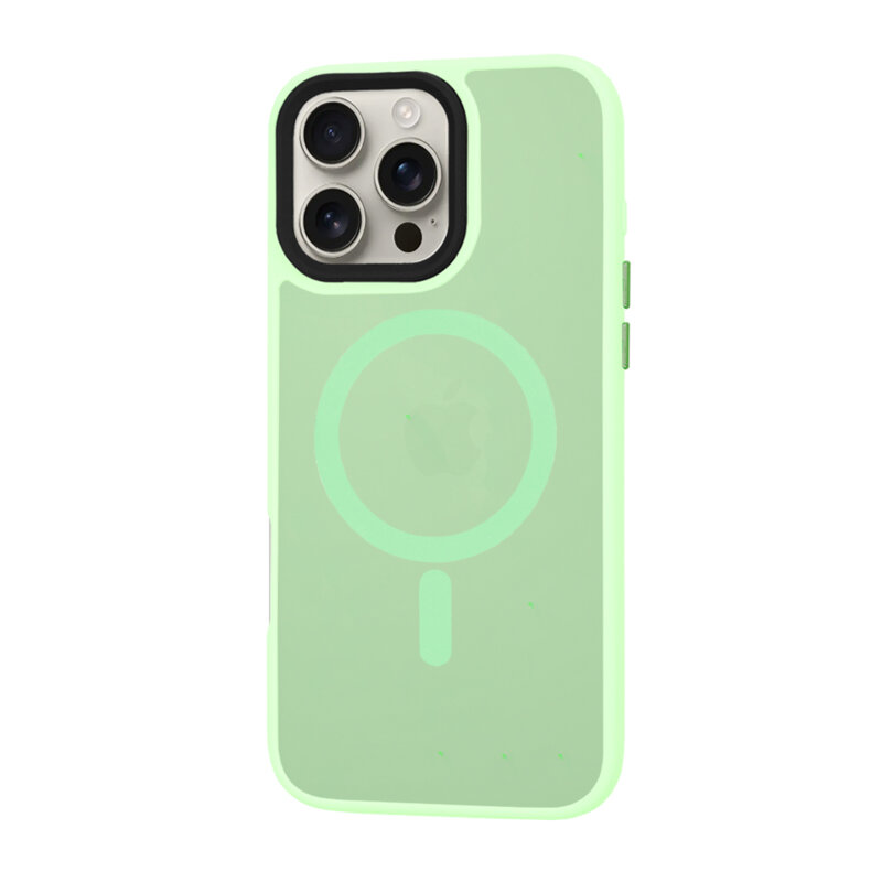 Husa iPhone 16 Pro Max Techsuit HaloFrost MagSafe Series, verde deschis