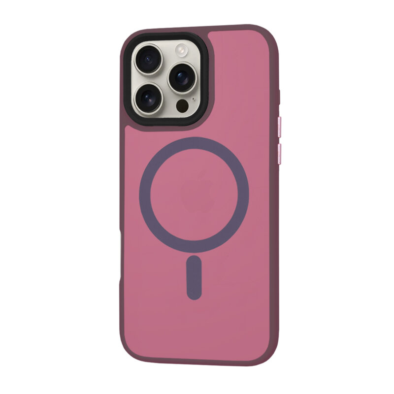 Husa iPhone 16 Pro Max Techsuit HaloFrost MagSafe Series, bordo