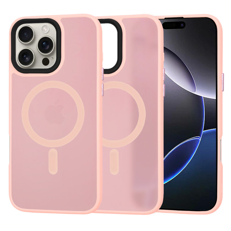Husa iPhone 16 Pro Max Techsuit HaloFrost MagSafe Series, roz