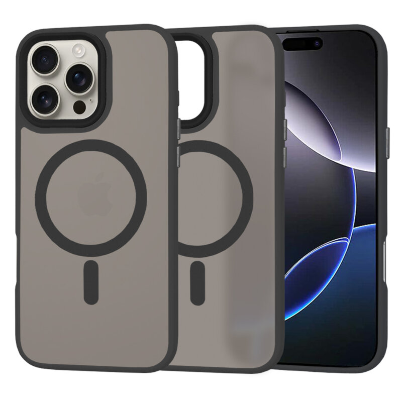 Husa iPhone 16 Pro Max Techsuit HaloFrost MagSafe Series, negru