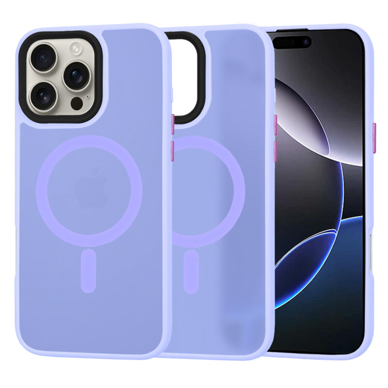 Husa iPhone 16 Pro Max Techsuit HaloFrost MagSafe Series, mov deschis