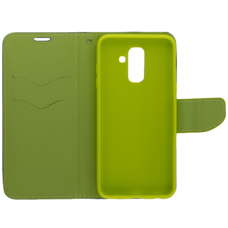 Husa Samsung Galaxy A6 Plus 2018 Flip Albastru-Verde MyFancy