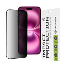 Folie sticla iPhone 16 Plus Techsuit 111D Privacy Full Glue, negru