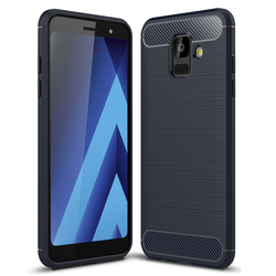 Husa Samsung Galaxy A6 2018 TPU Carbon Albastru