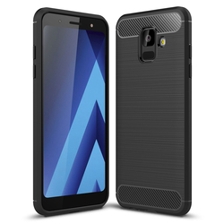Husa Samsung Galaxy A6 2018 Techsuit Carbon Silicone, negru