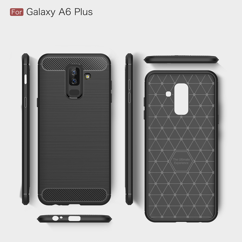 Husa Samsung Galaxy A6 Plus 2018 Techsuit Carbon Silicone, negru