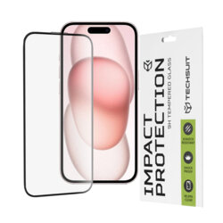 Folie sticla iPhone 15 Techsuit 111D Full Glue Full Cover, negru