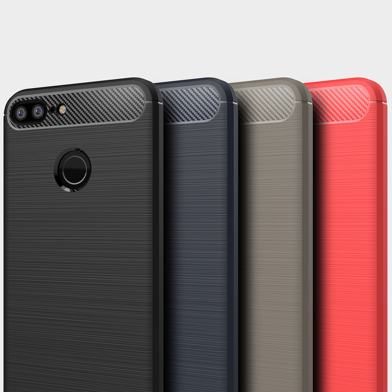 Husa Huawei Honor 9 Lite Techsuit Carbon Silicone, rosu