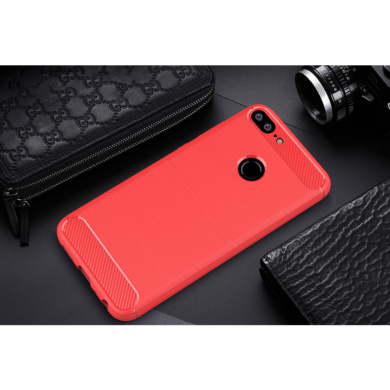 Husa Huawei Honor 9 Lite Techsuit Carbon Silicone, rosu